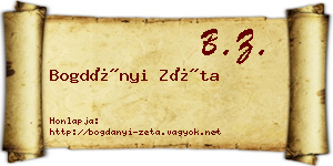 Bogdányi Zéta névjegykártya